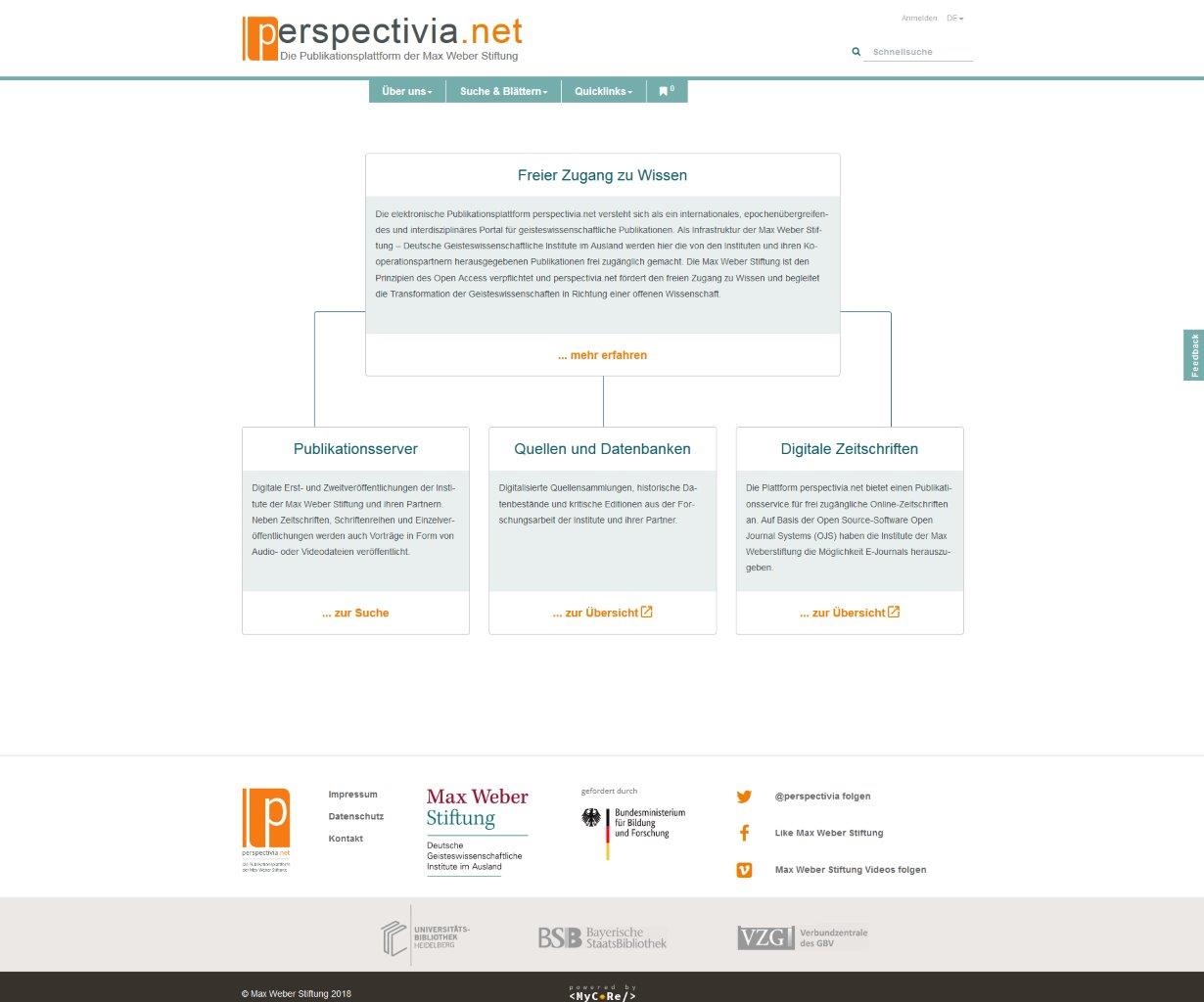 perspectivia.net - Publikationsserver und gleichzeitig auch Portal
