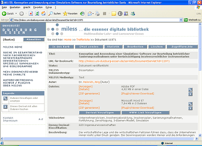 screenshot MILESS document