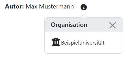 Screenshot des geöffneten Popovers